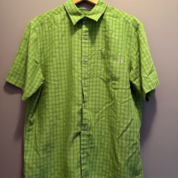 Marmot Men's XL Green Plaid Short Sleeve Button-Up Shirt Casual - Picture 1 of 13